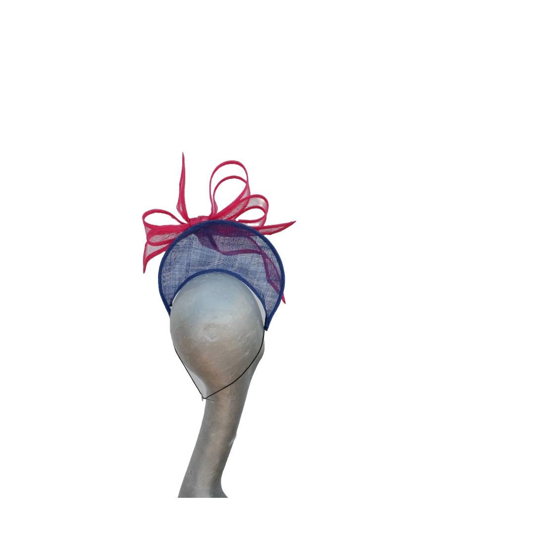 Mimi - Duchess halo headband Two tone Royal Blue and Cerise