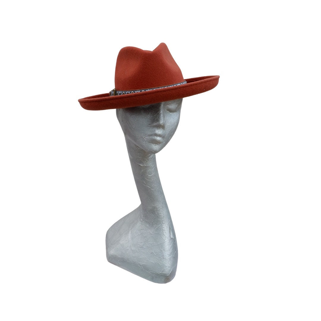 Ronnie - Terracotta Wool Felt Fedora