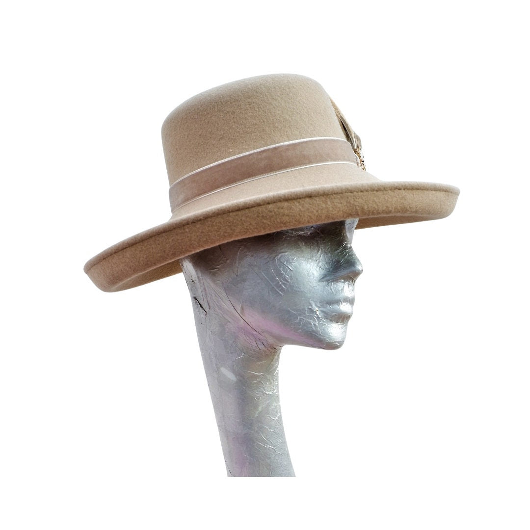 Sophia- Camel Felt Hat