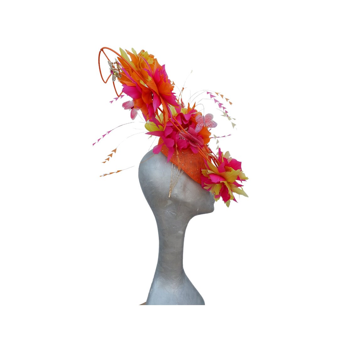 Orange, Pink,Lemon Heart headpiece