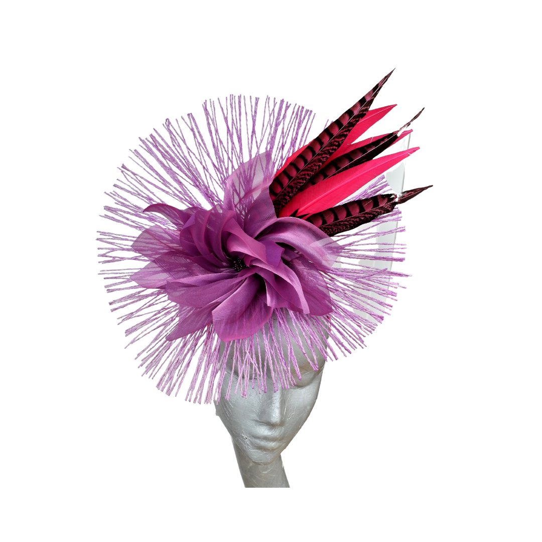 Viola - Violet & Cerise pink Fascinator