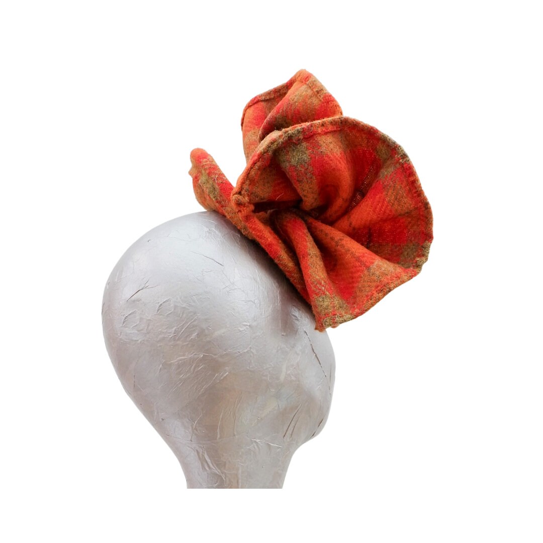 Oban - Orange Genuine Harris Tweed Cocktail hat