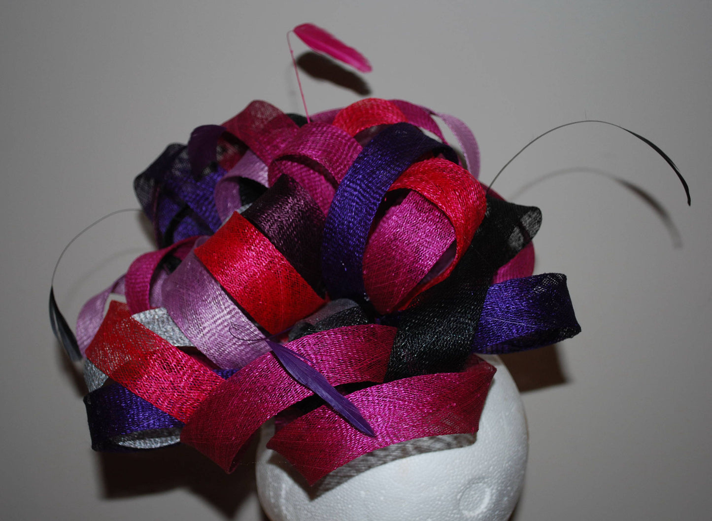 Matilda - Multi tone Pink & Purple,Lilac loopy fascinator