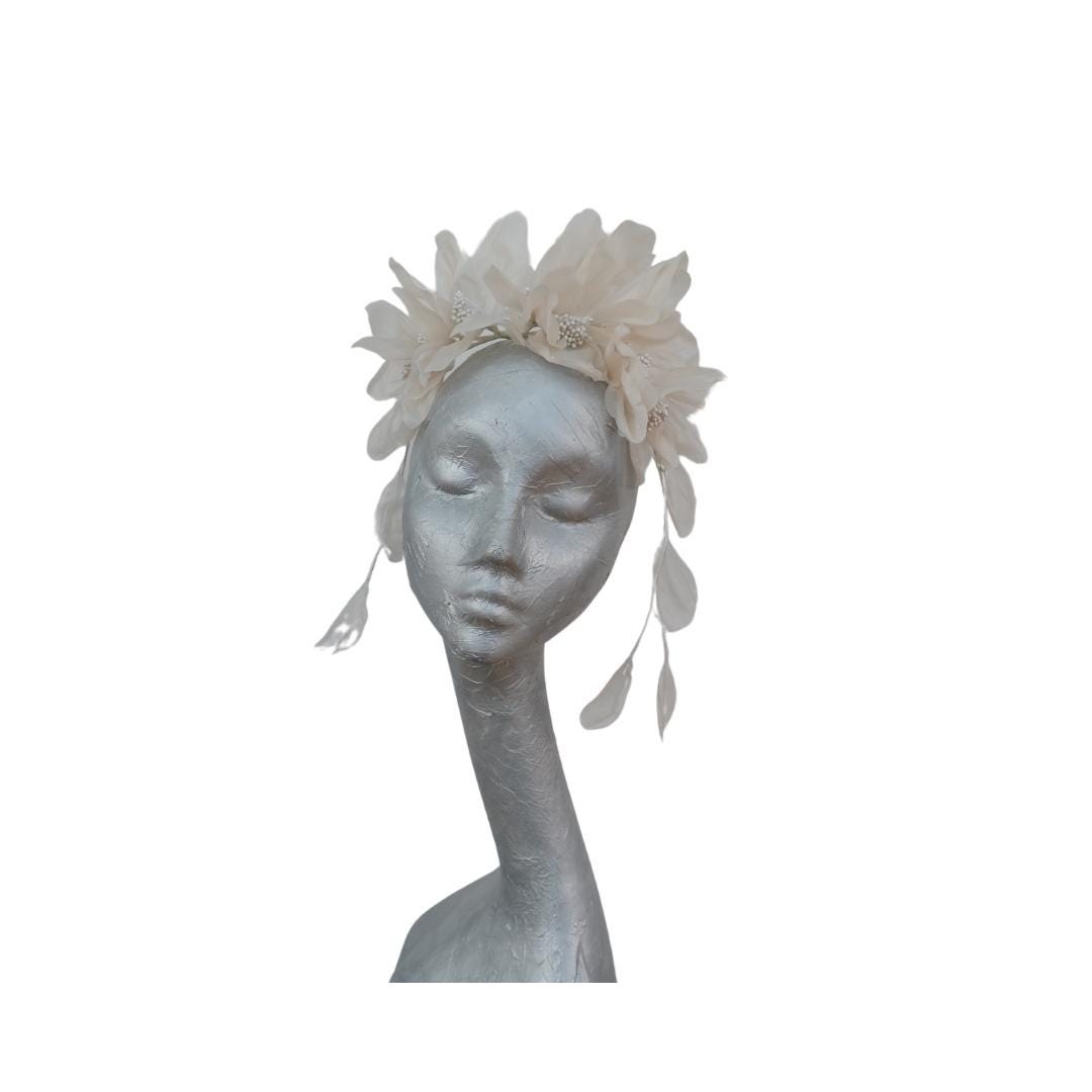 Lamour - Ivory Silk Flower headdress