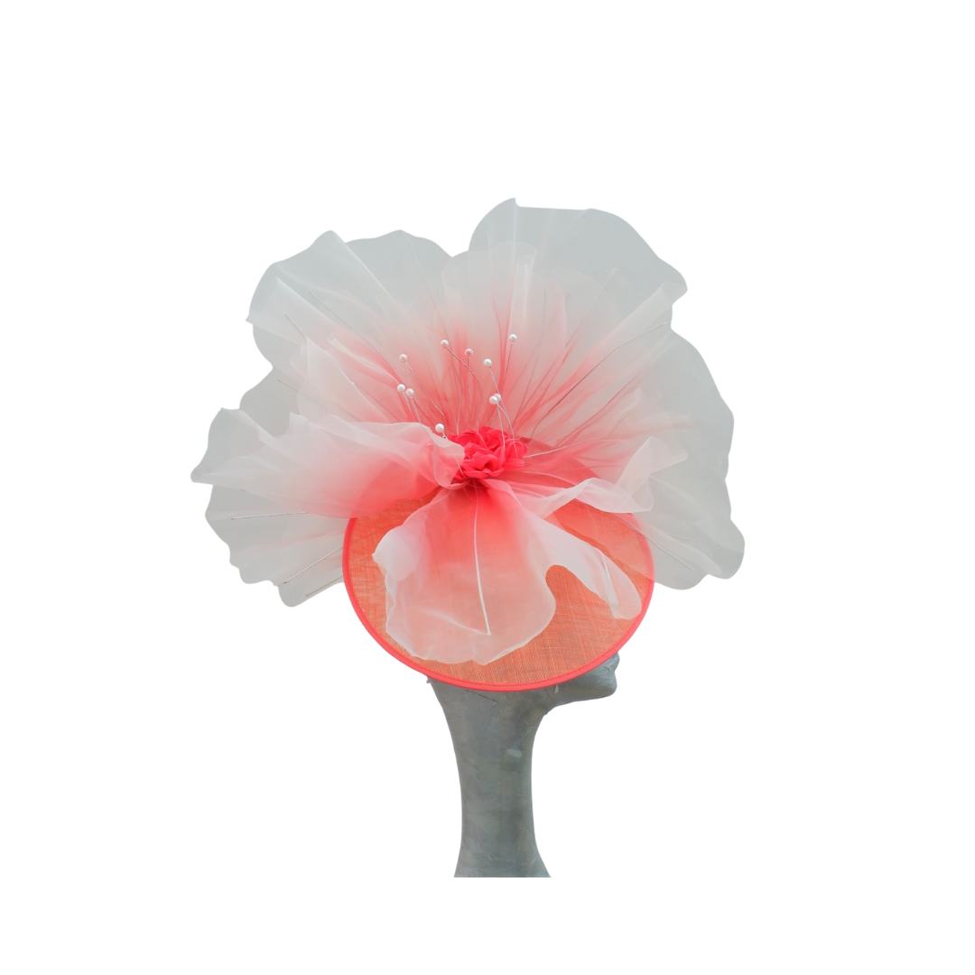 Tyr -Coral Giant over sized Oriental Poppy headpiece
