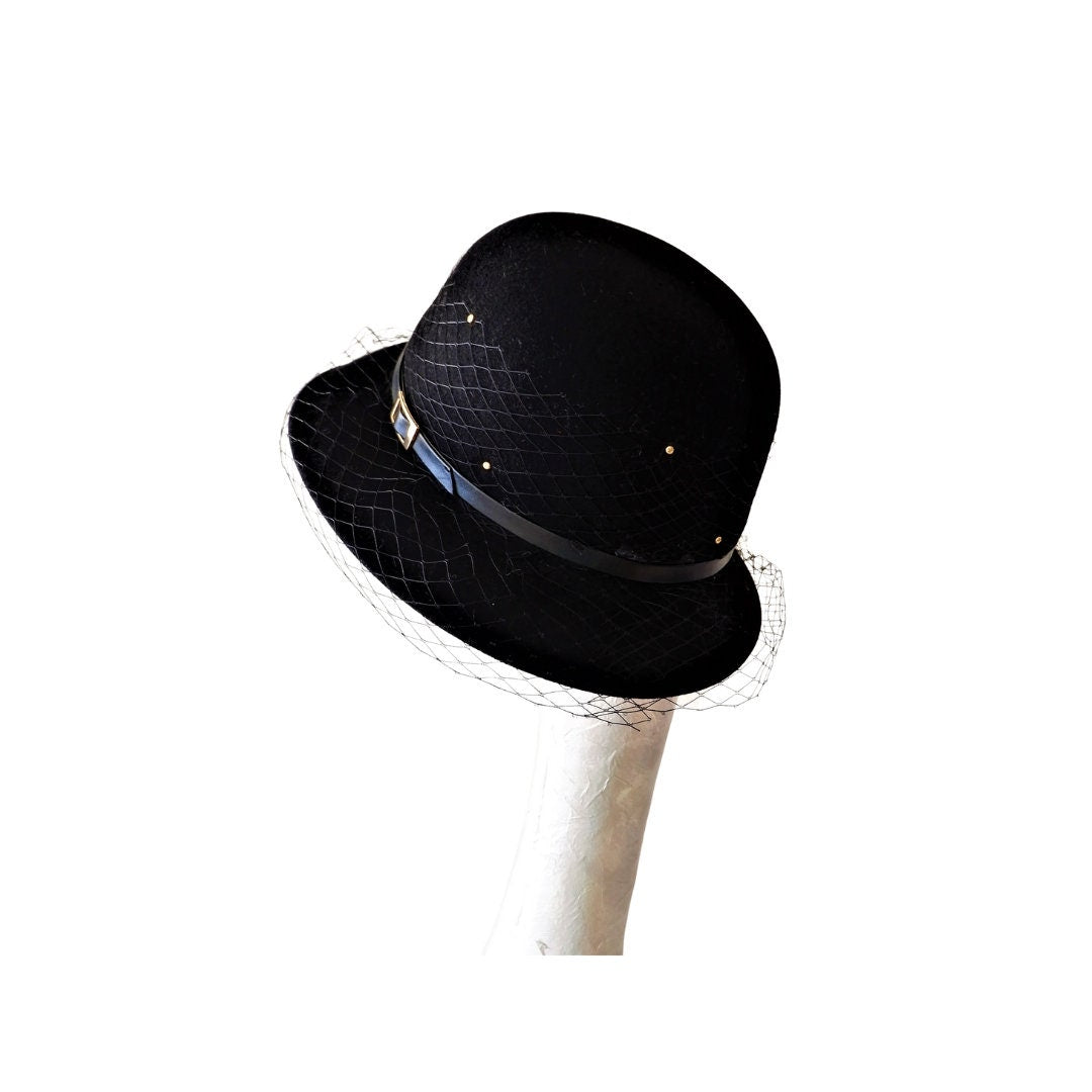 Belle - Black felt Bell Hat