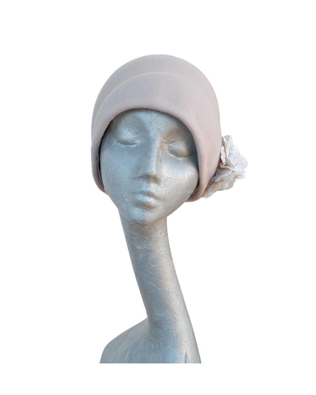 Ursula - Shell Pink (Beige) 20's Style Cloche Hat