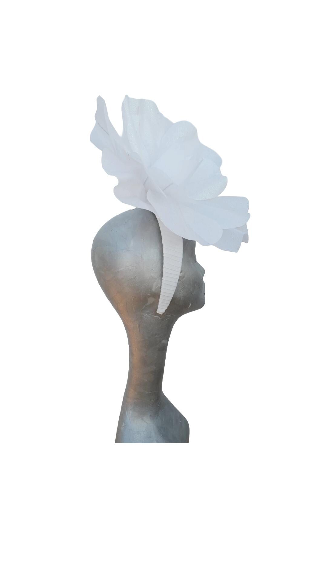 Glitz - 30cm Giant Glitter Rose Fascinator- 4 colours