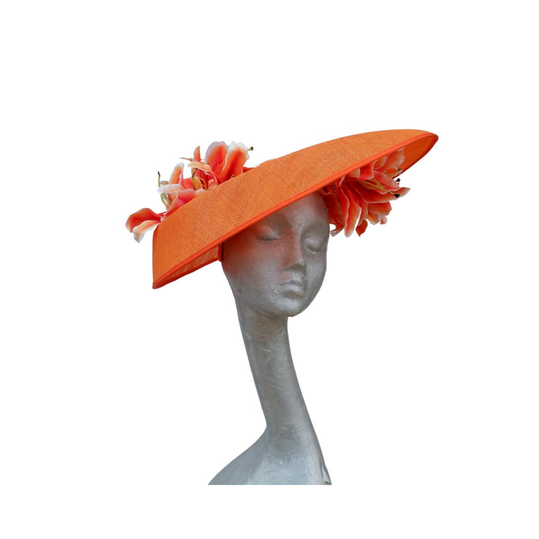 Calypso - Large orange Hatinator with Lilies