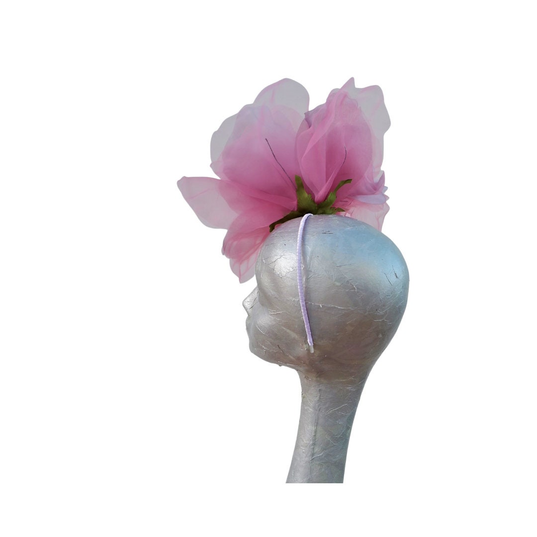 Ava-- Heather Mix silk organza 12 inch flower fascinator