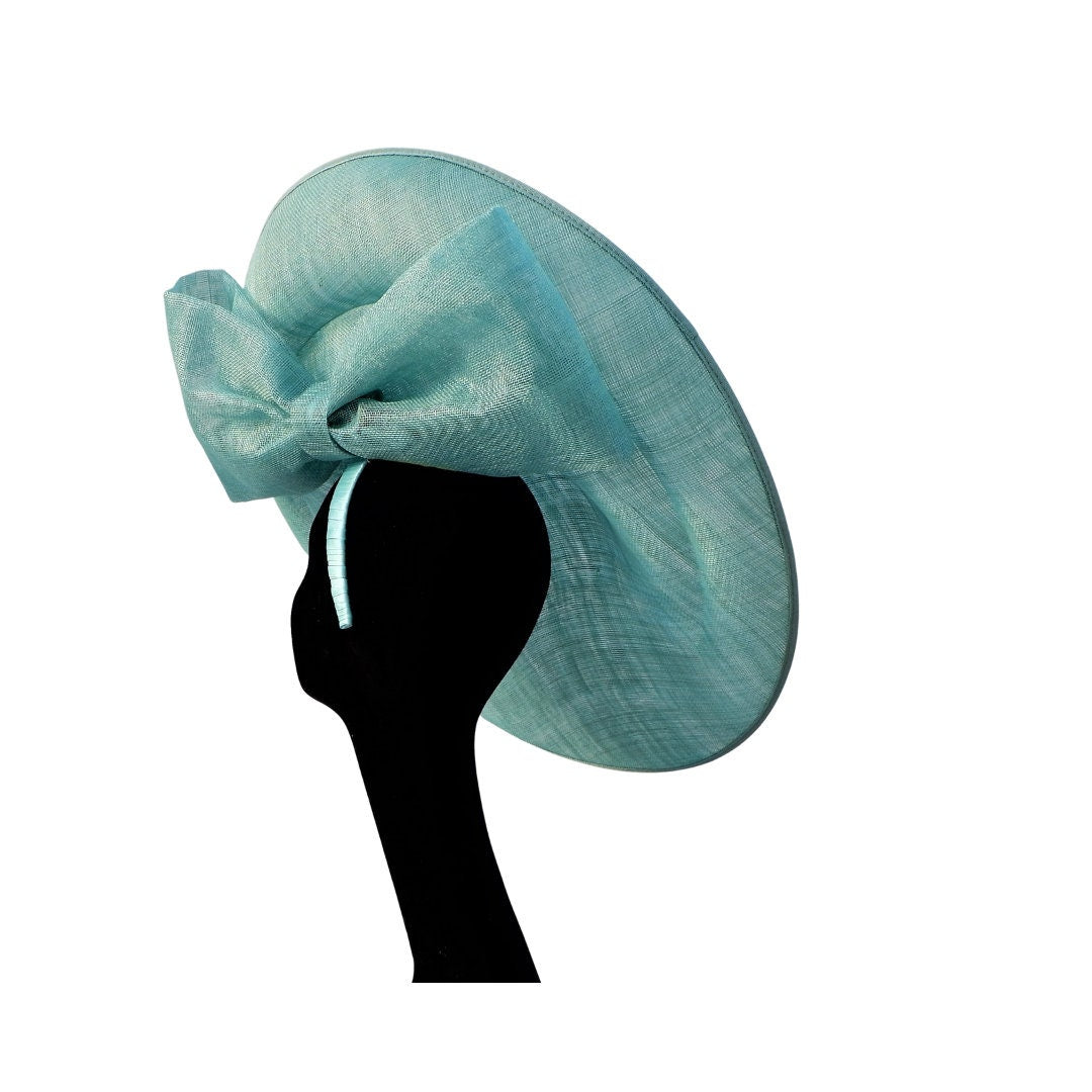 Marine - Extra large Aqua fascinator with Large bow