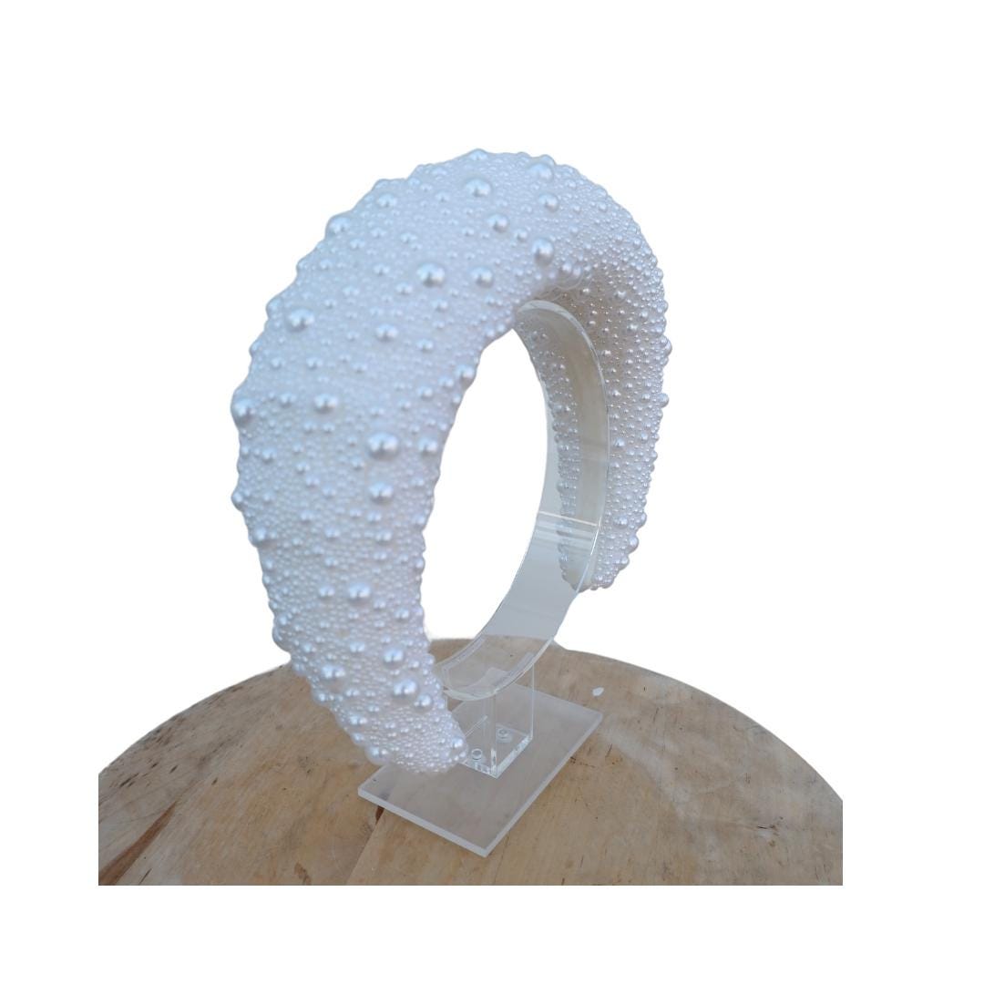 Portia - Pearl Bridal Headdress White