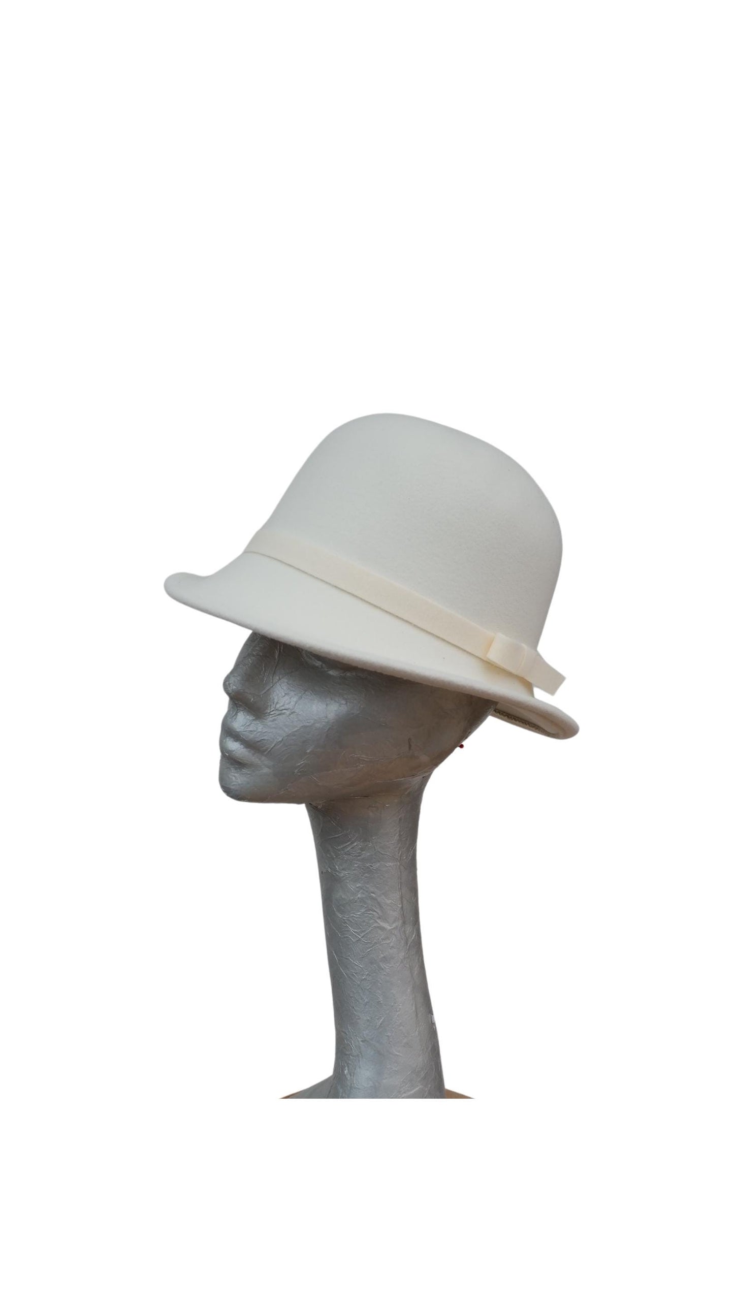 Eloise - Cloche Bell shaped Felt hat Available Black & Cream