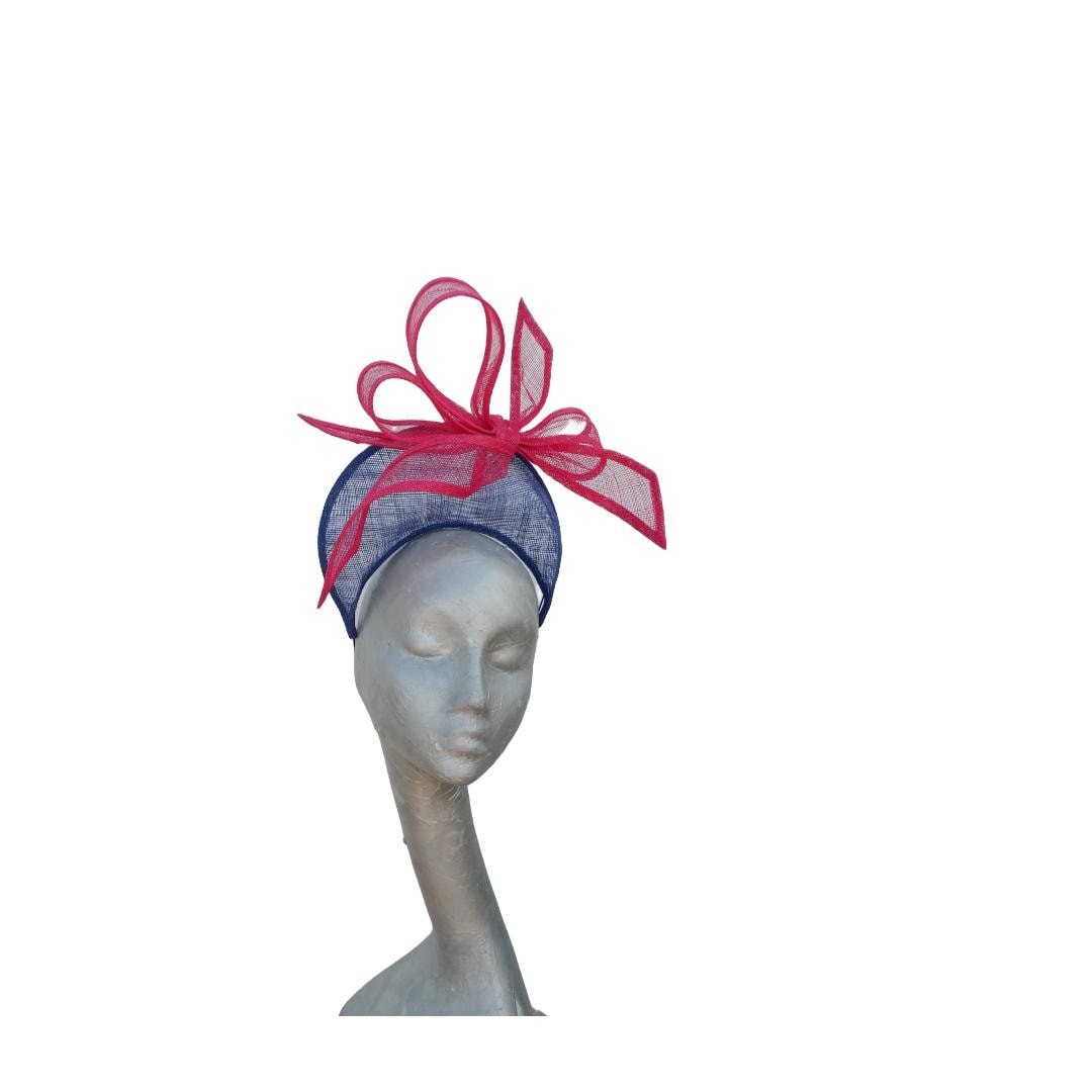 Mimi - Duchess halo headband Two tone Royal Blue and Cerise