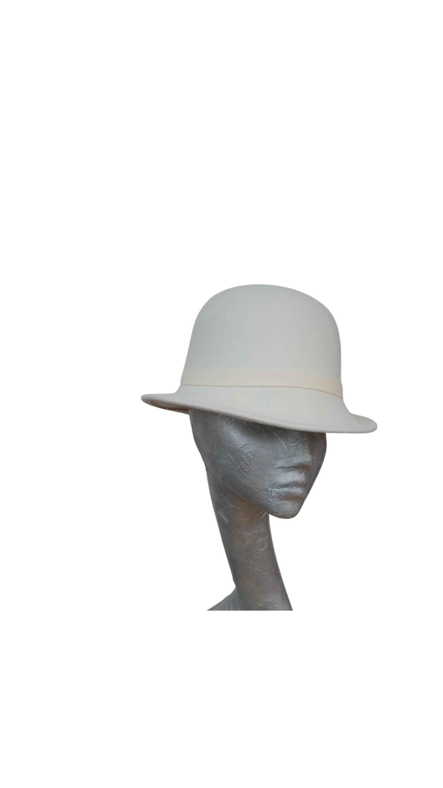 Eloise - Cloche Bell shaped Felt hat Available Black & Cream