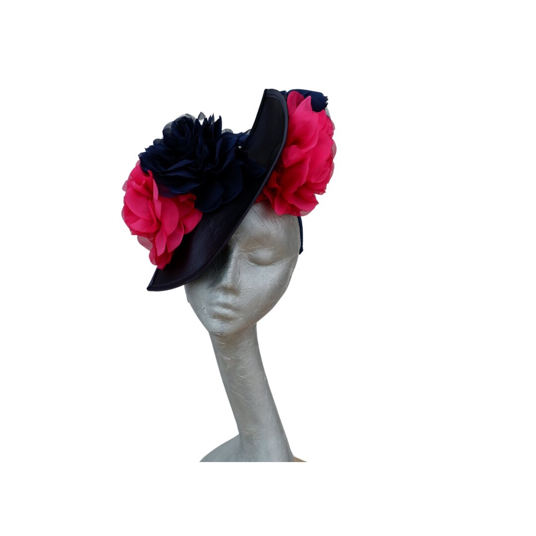 Bliss - Navy & Fuchsia Satin Hatinator