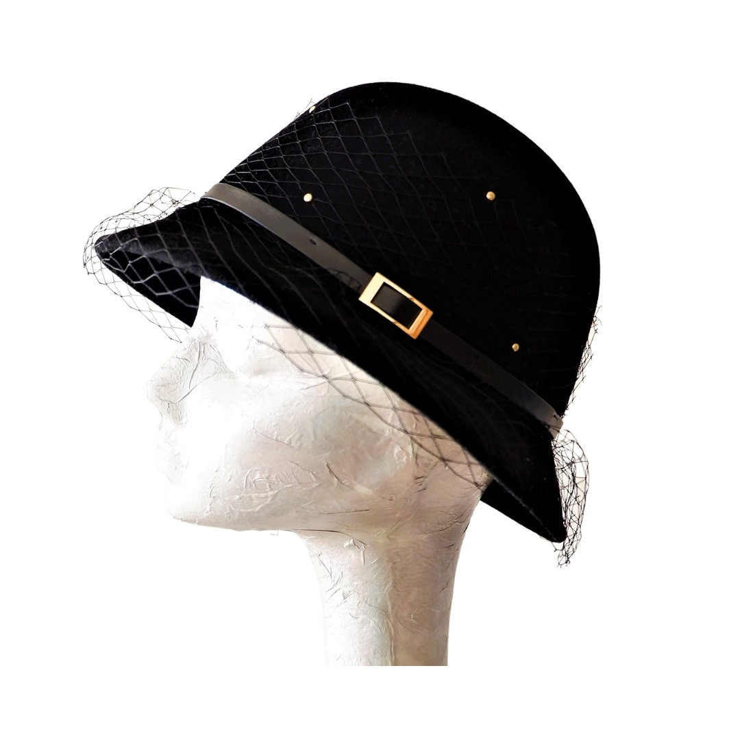 Belle - Black felt Bell Hat