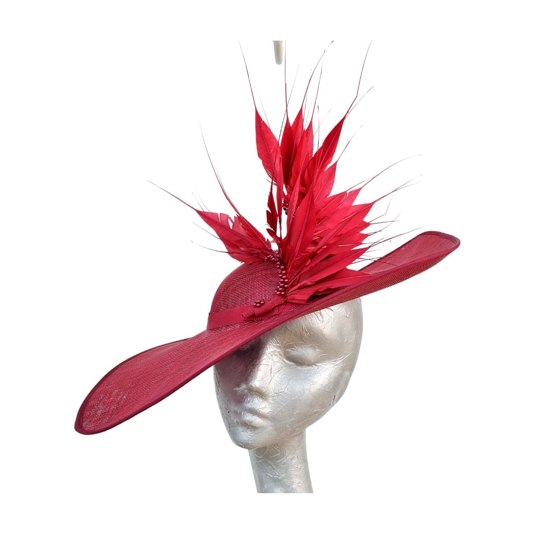 Anya - Cherry Red Irregular Shaped Hat