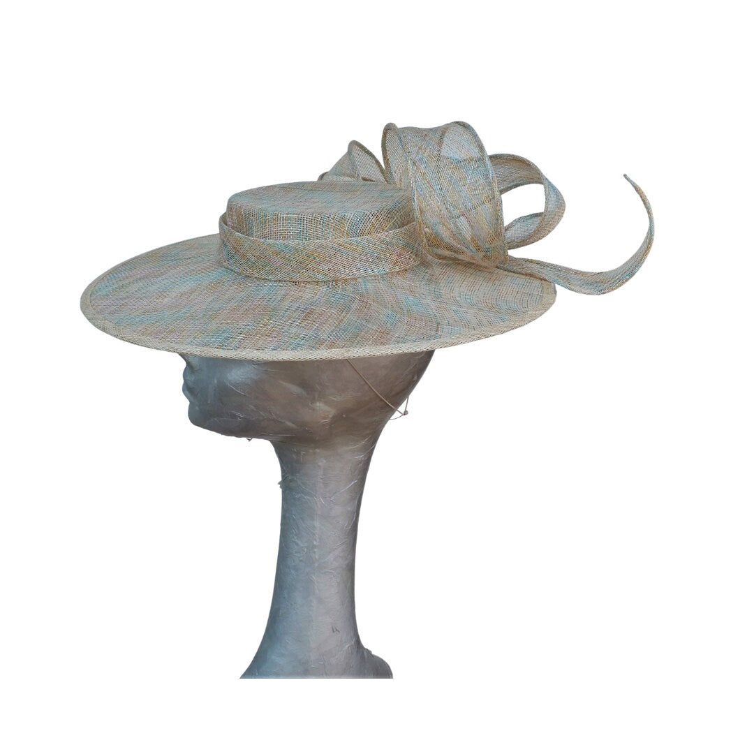 Tammy - Rainbow Lurex Boater - Available in two Colours Black & Ivory