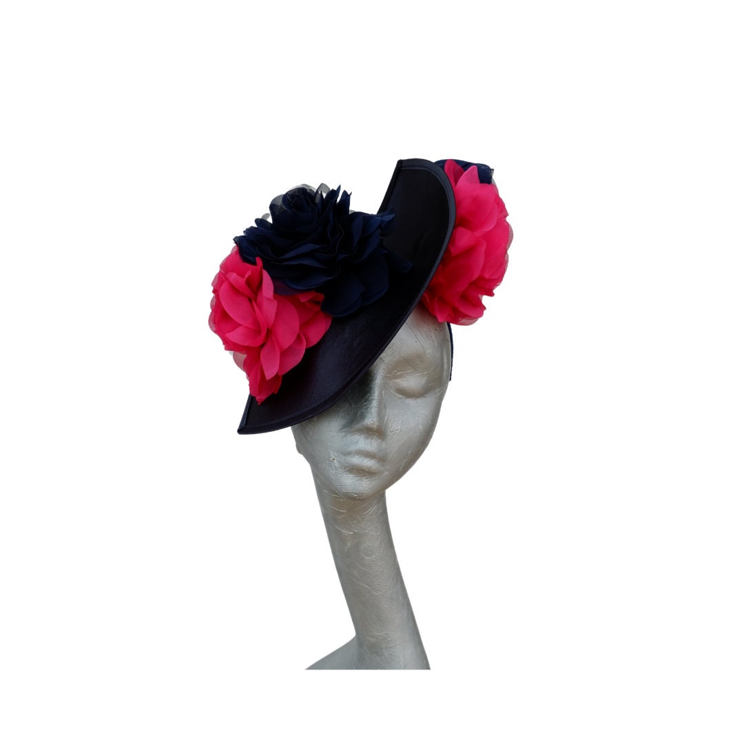 Bliss - Navy & Fuchsia Satin Hatinator