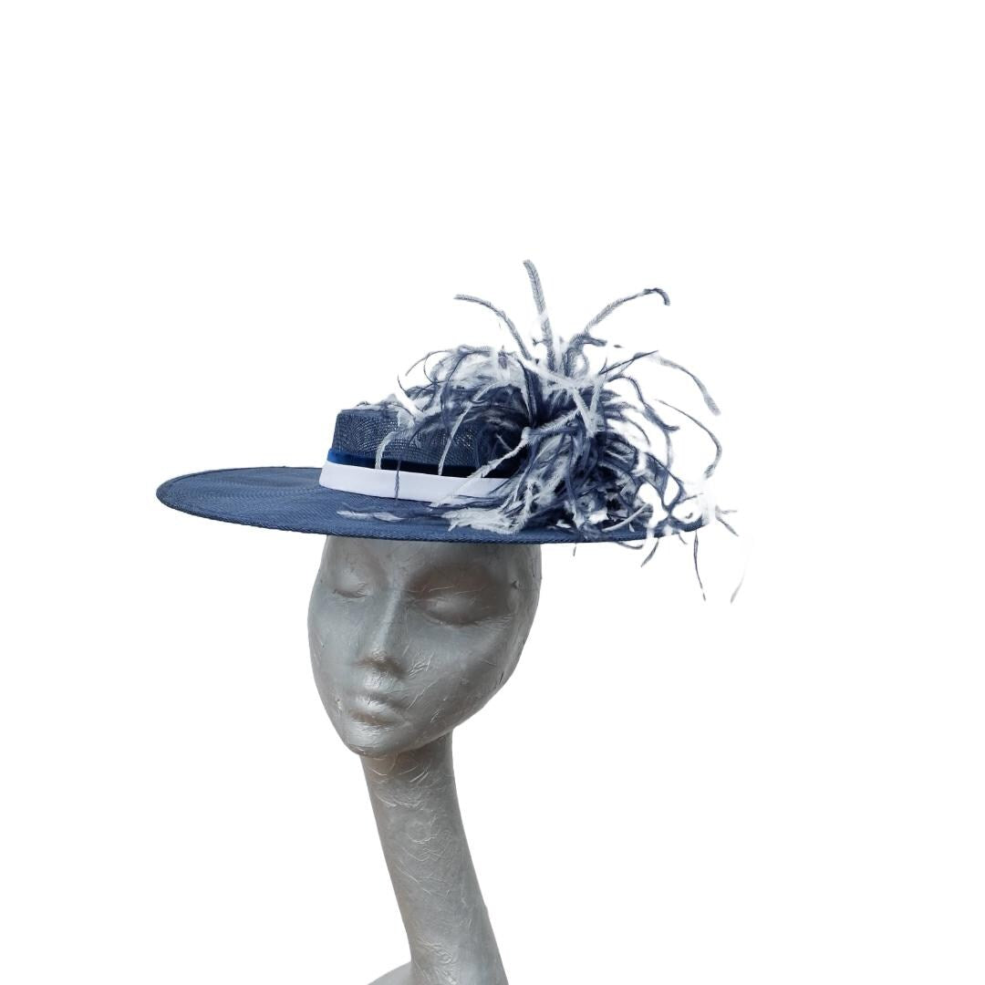 BIlie - Navy & White Boater