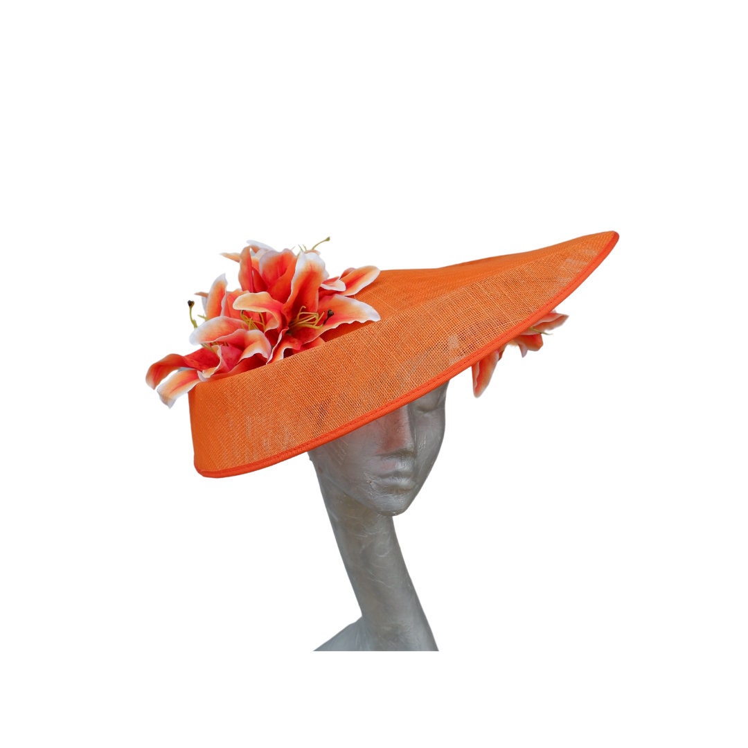 Calypso - Large orange Hatinator with Lilies