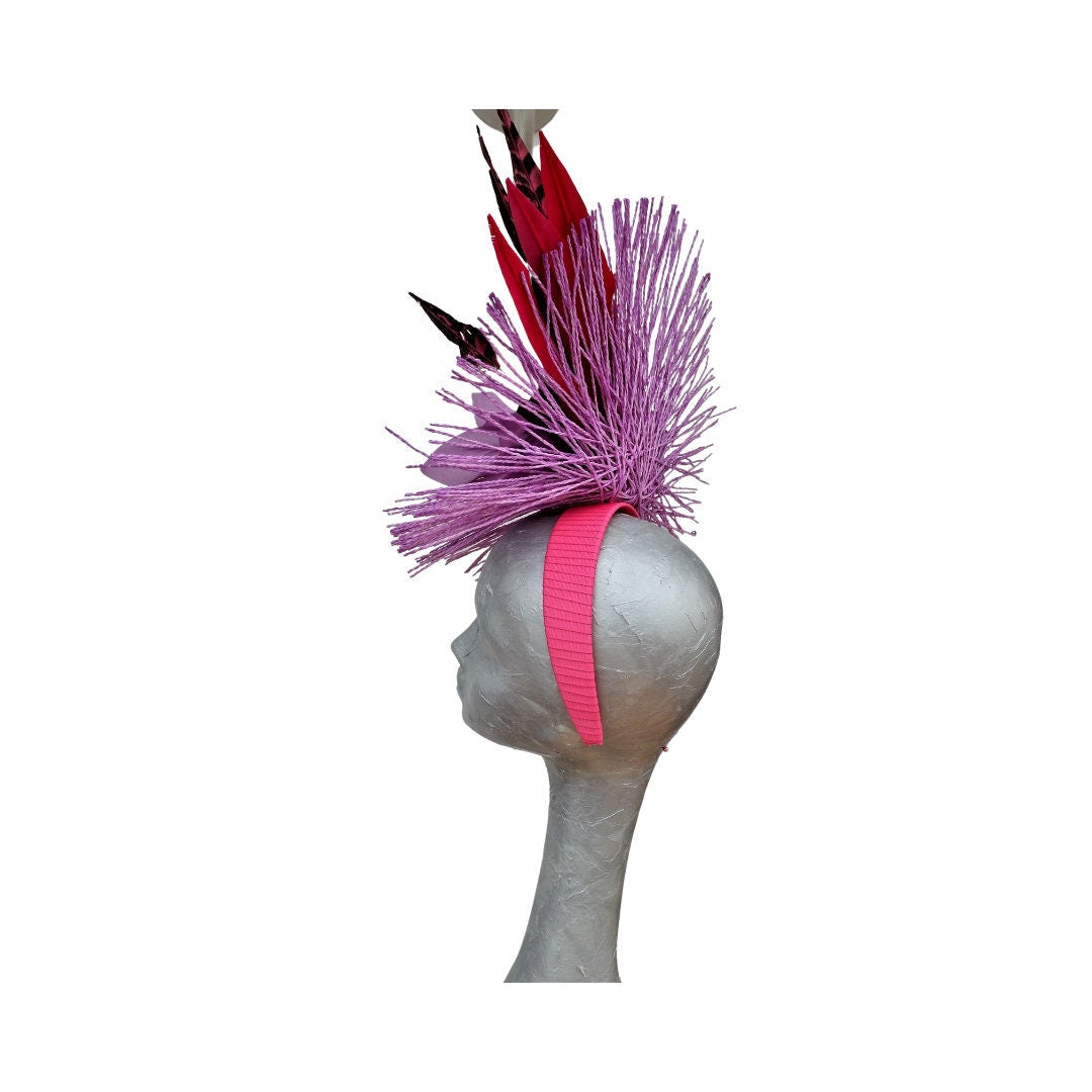 Viola - Violet & Cerise pink Fascinator