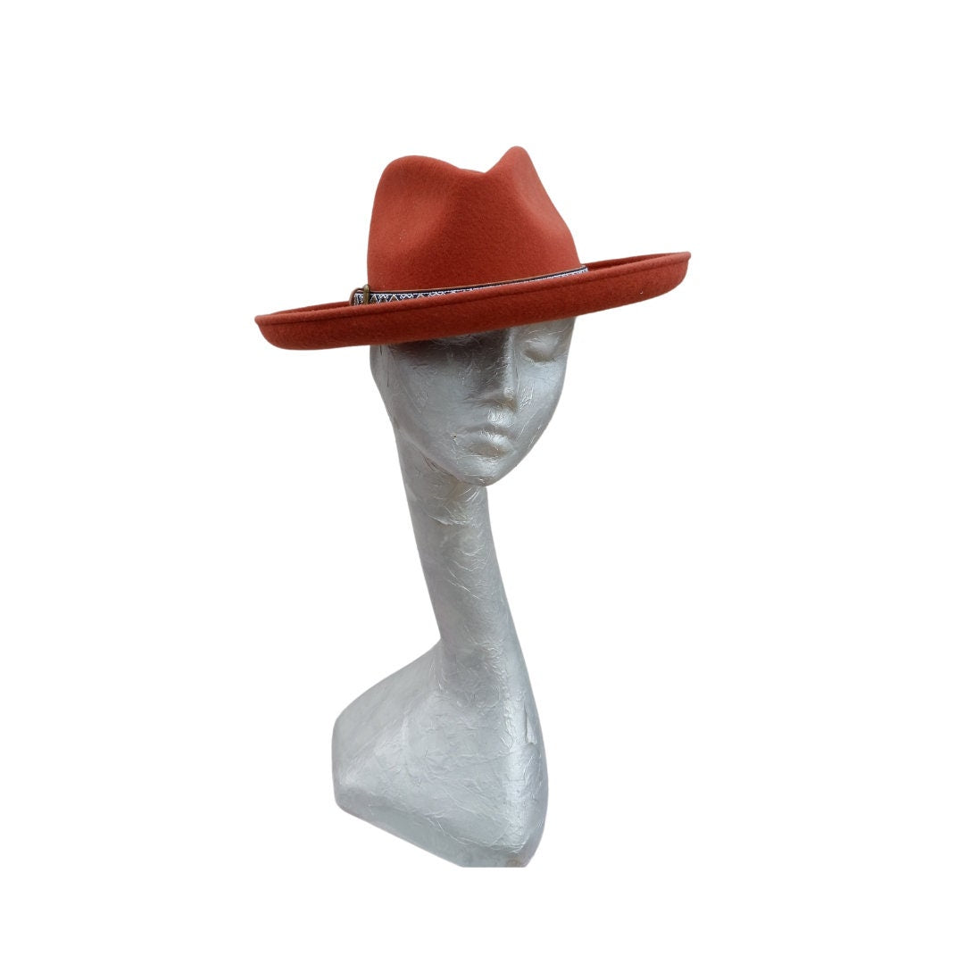 Ronnie - Terracotta Wool Felt Fedora