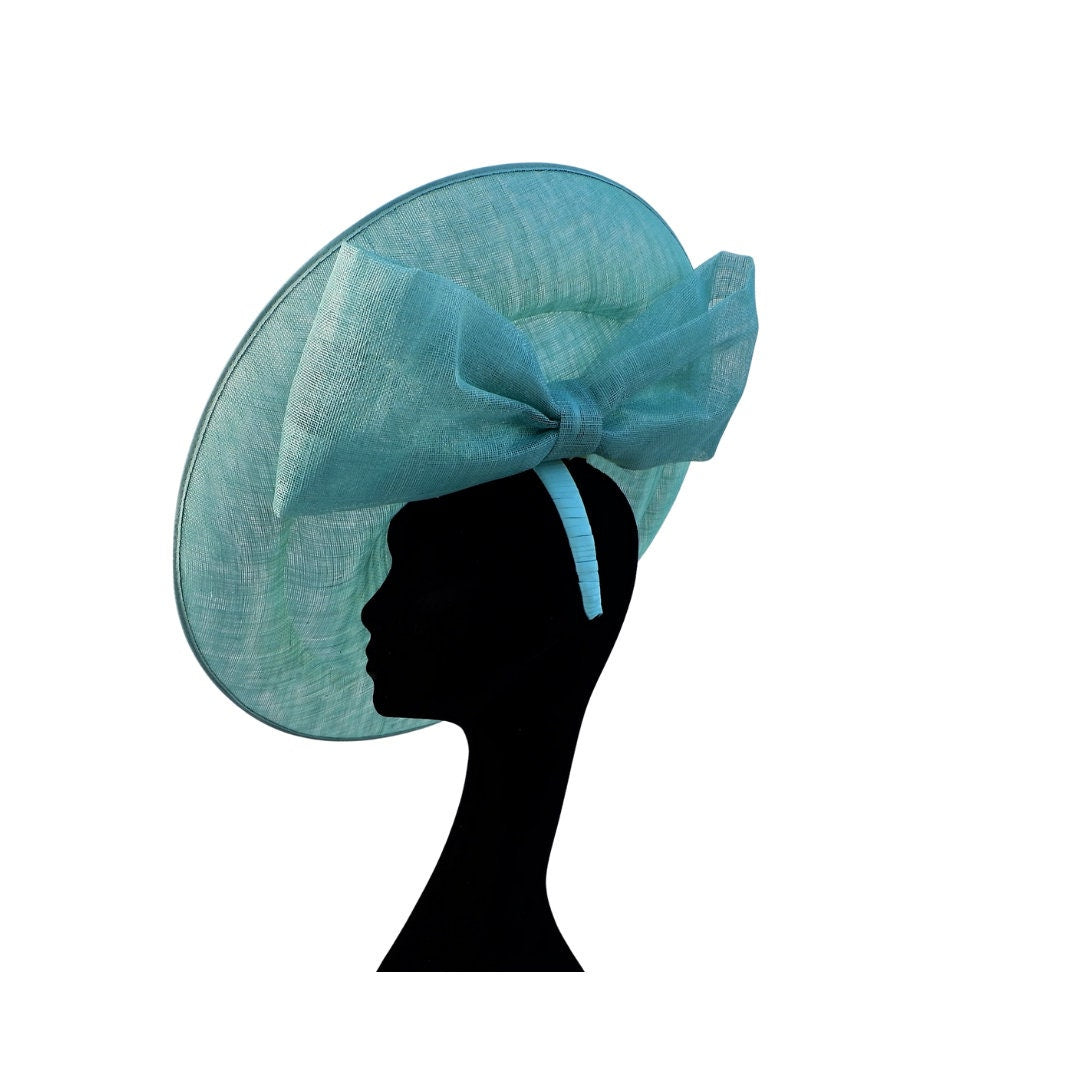 Marine - Extra large Aqua fascinator with Large bow