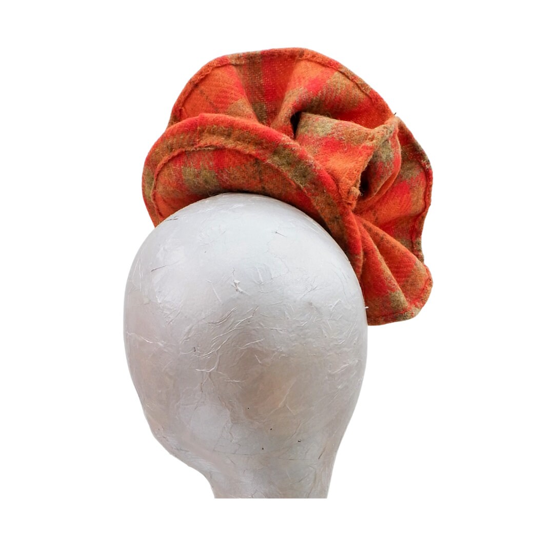 Oban - Orange Genuine Harris Tweed Cocktail hat