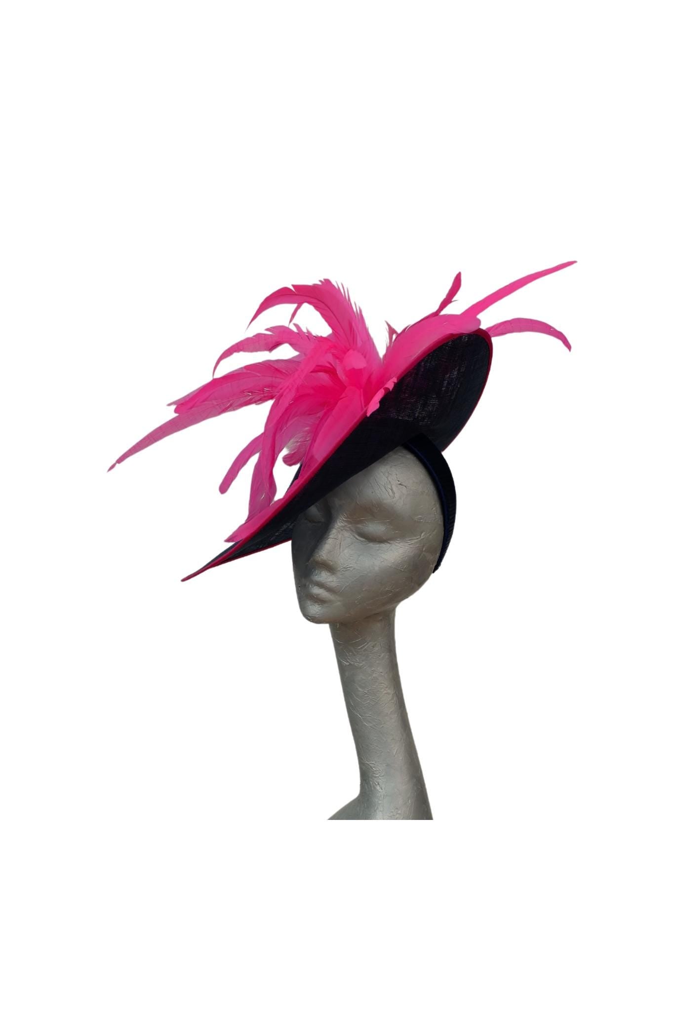 Tula Navy & Cerise Large feature fascinator