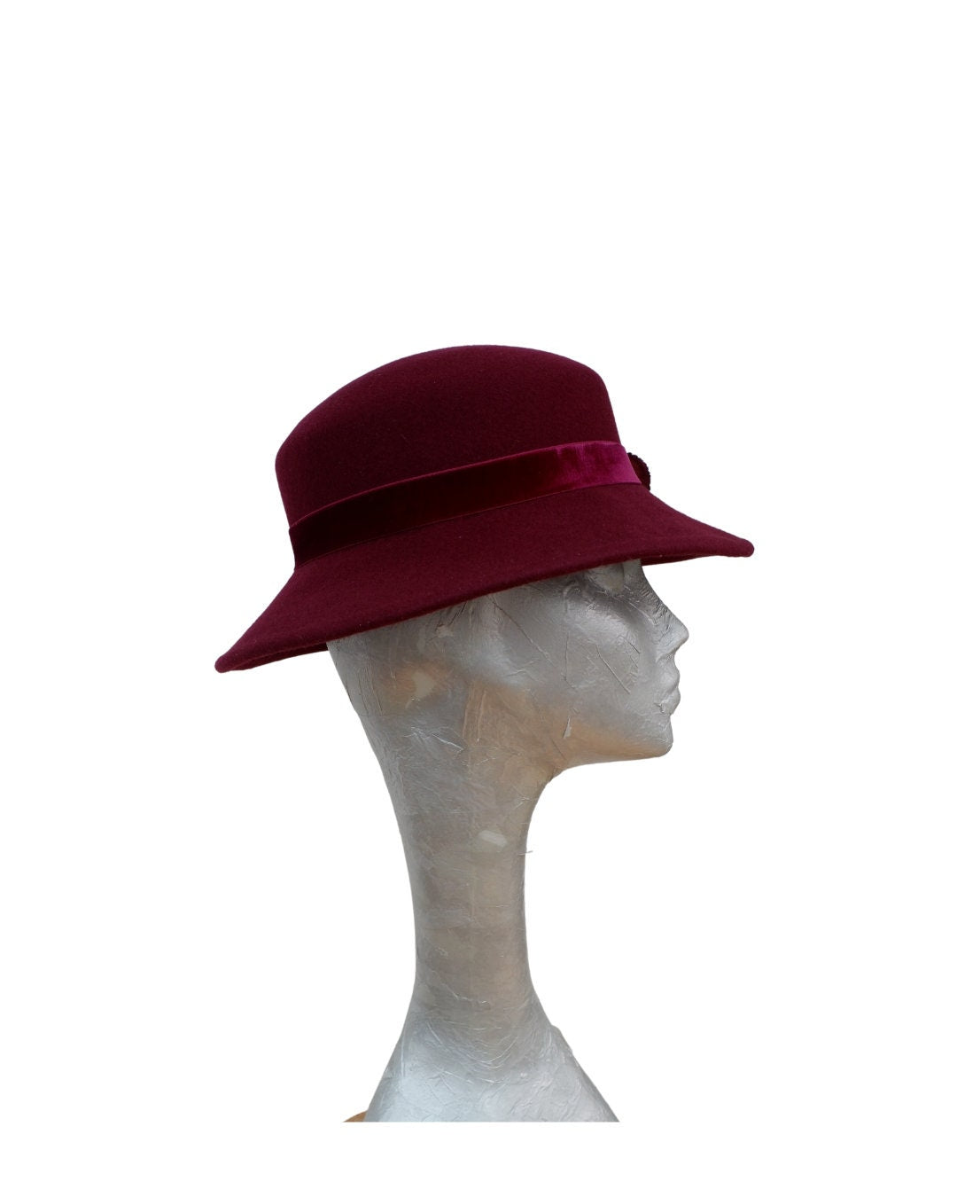 Kim - Wine Felt Hat