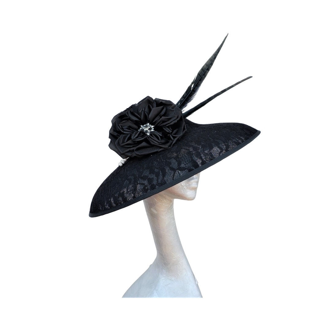 Audrey Black Lace Coolie Hatinator