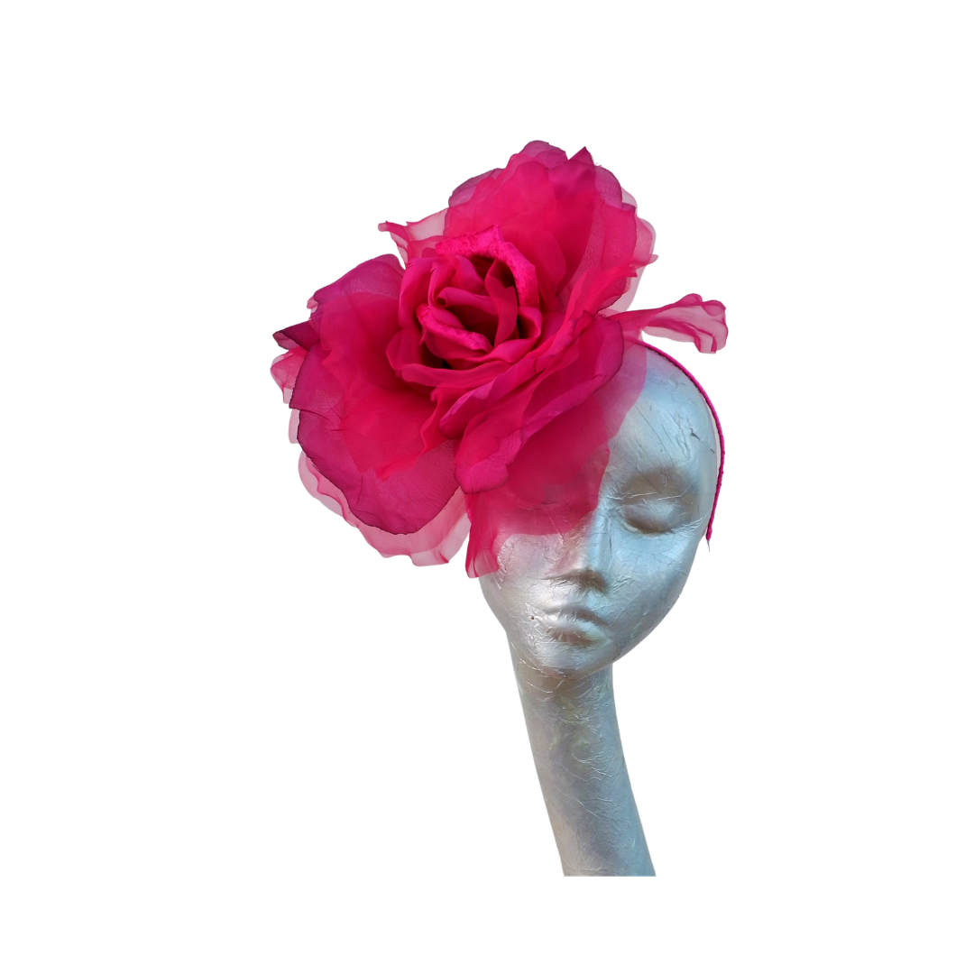Ava--silk/organza 12" flower fascinator