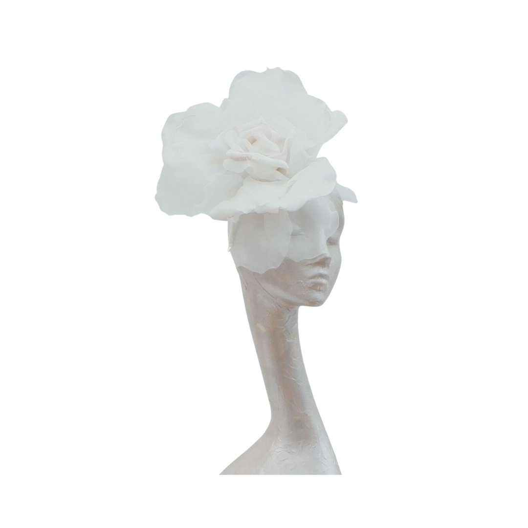 Ava--silk/organza 12" flower fascinator