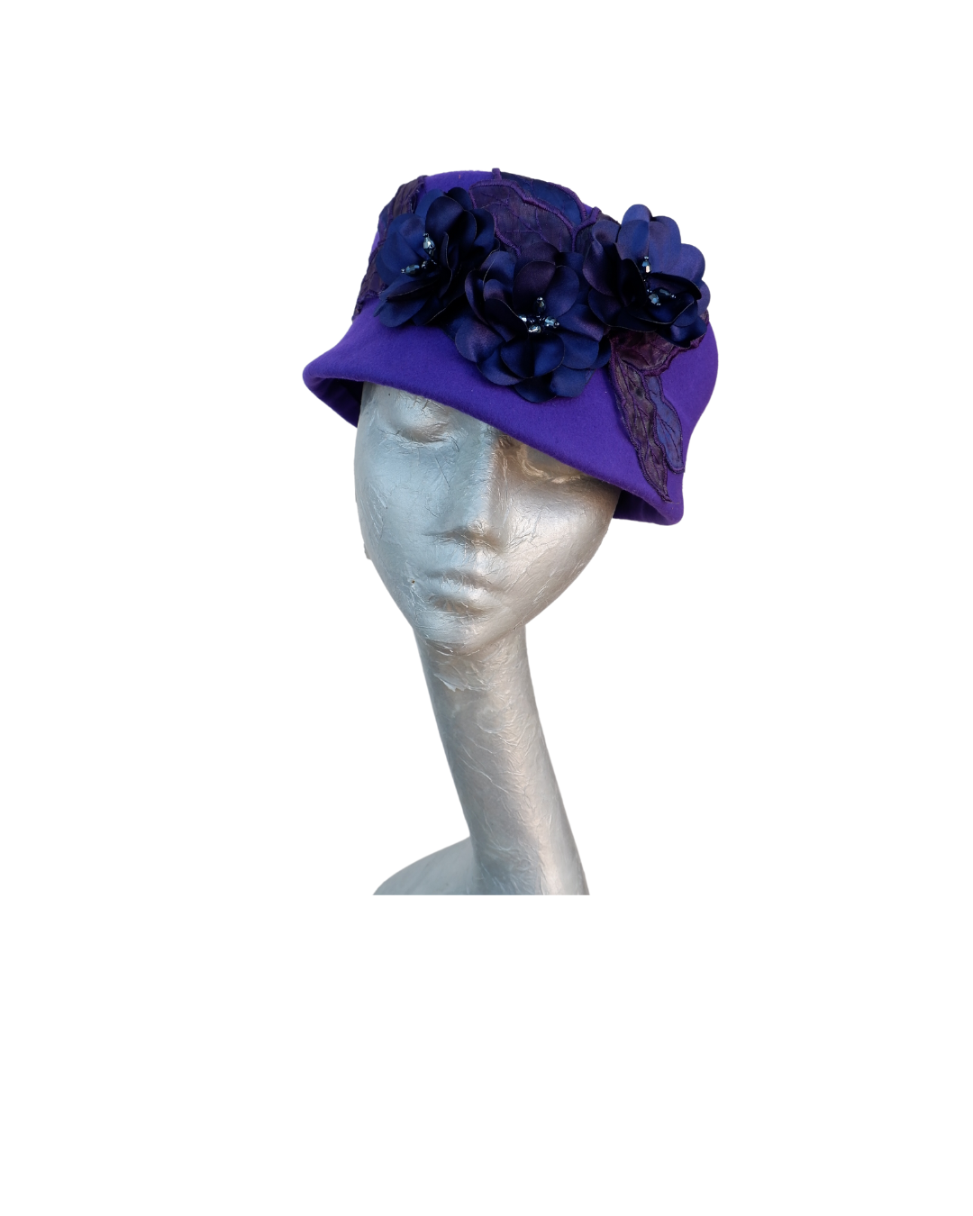 Caberet - Black wool Top Hat with feather detail