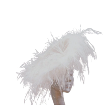 Giselle Saucer fascinator with Ostrich Feathers