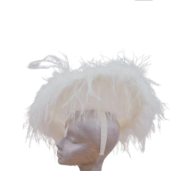 Giselle Saucer fascinator with Ostrich Feathers