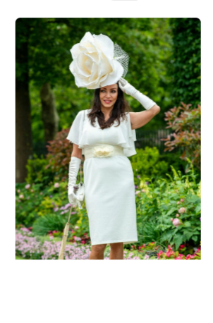 Lizzy - Giant oversized 50cm rose fascinator with merry widow netted bow