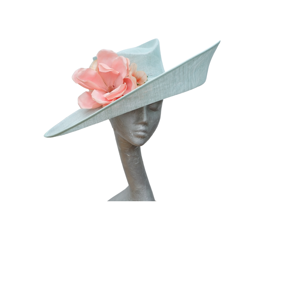 Molly - Duck Egg & Peach Hat