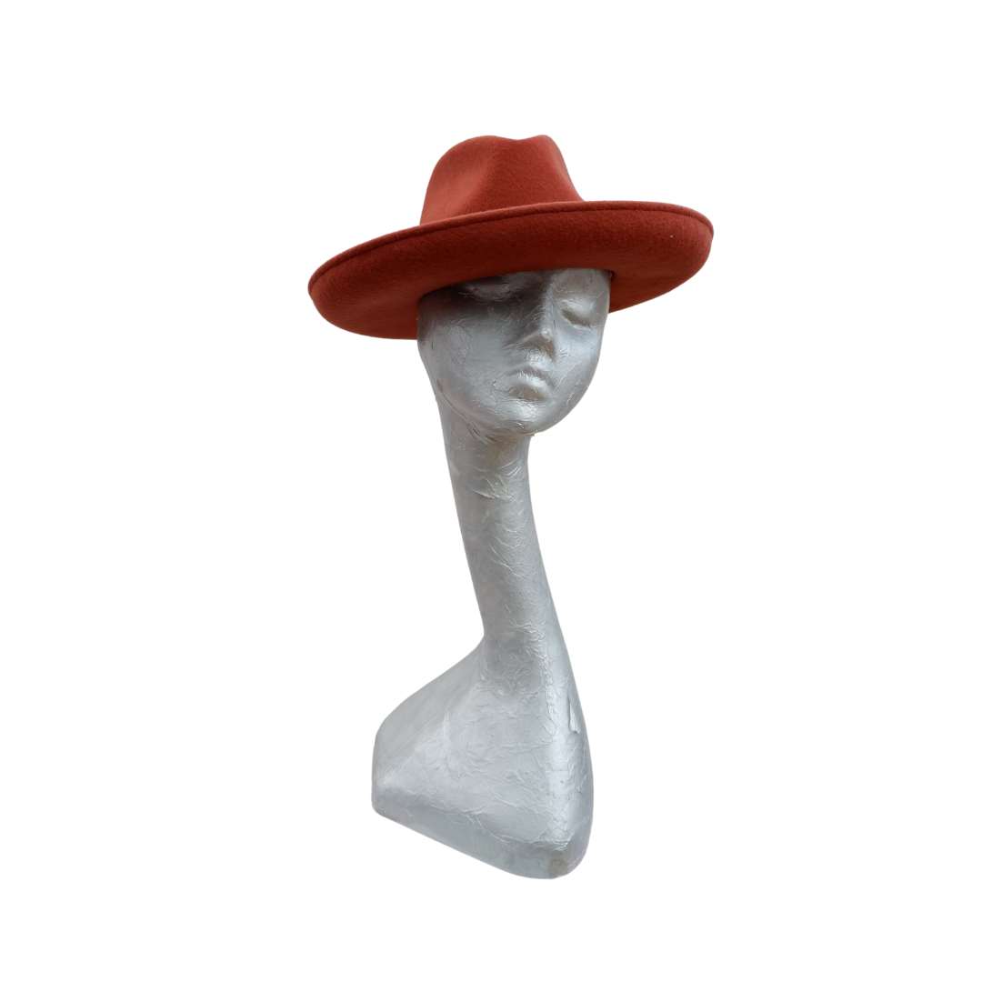 Ronnie - Terracotta Wool Felt Fedora
