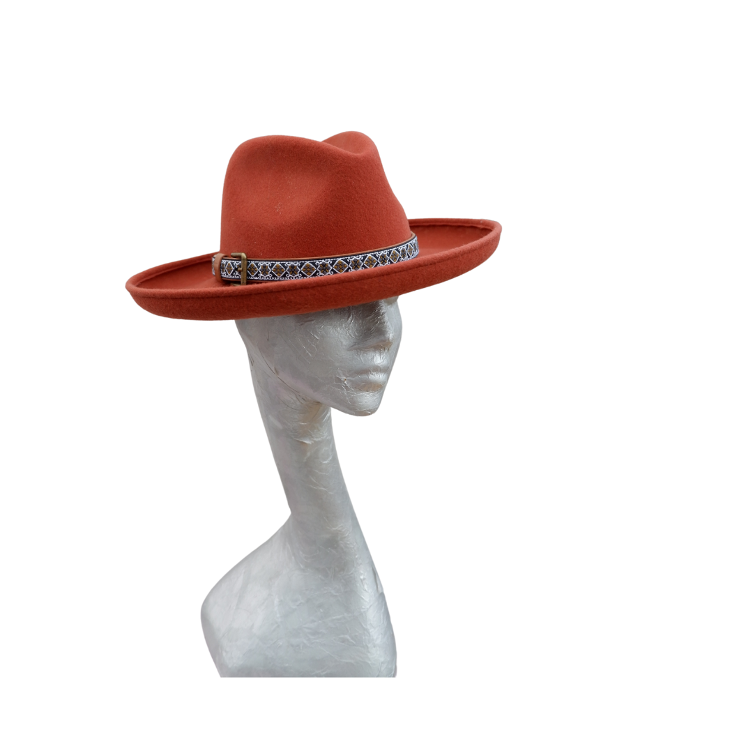 Ronnie - Terracotta Wool Felt Fedora