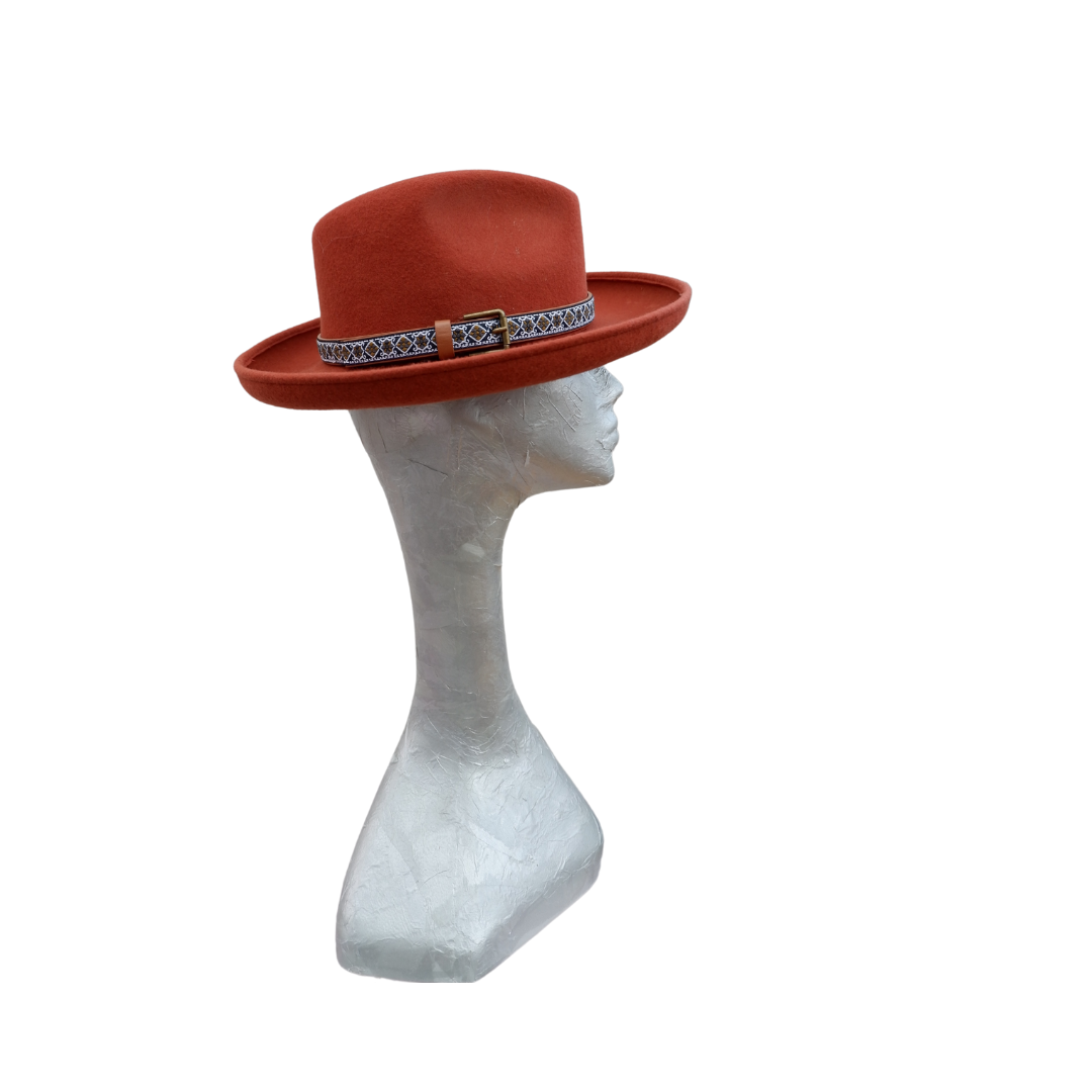 Ronnie - Terracotta Wool Felt Fedora