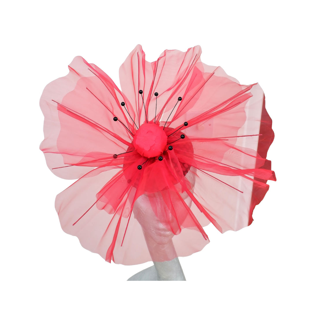 Scarlet Red Giant over sized Oriental Poppy headpiece
