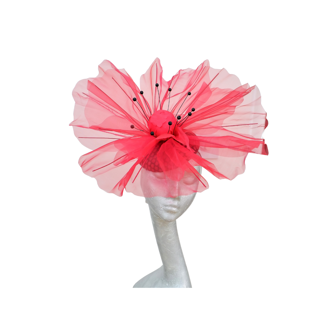 Scarlet Red Giant over sized Oriental Poppy headpiece