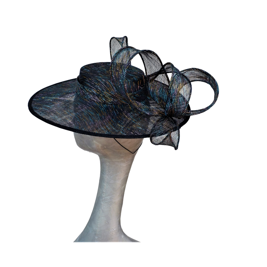 Tammy - Rainbow Lurex Boater - Available in two Colours Black & Ivory