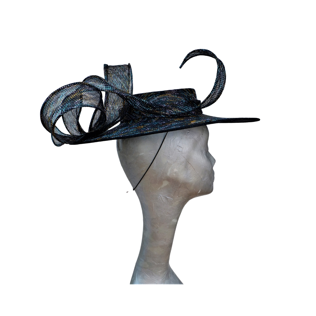 Tammy - Rainbow Lurex Boater - Available in two Colours Black & Ivory