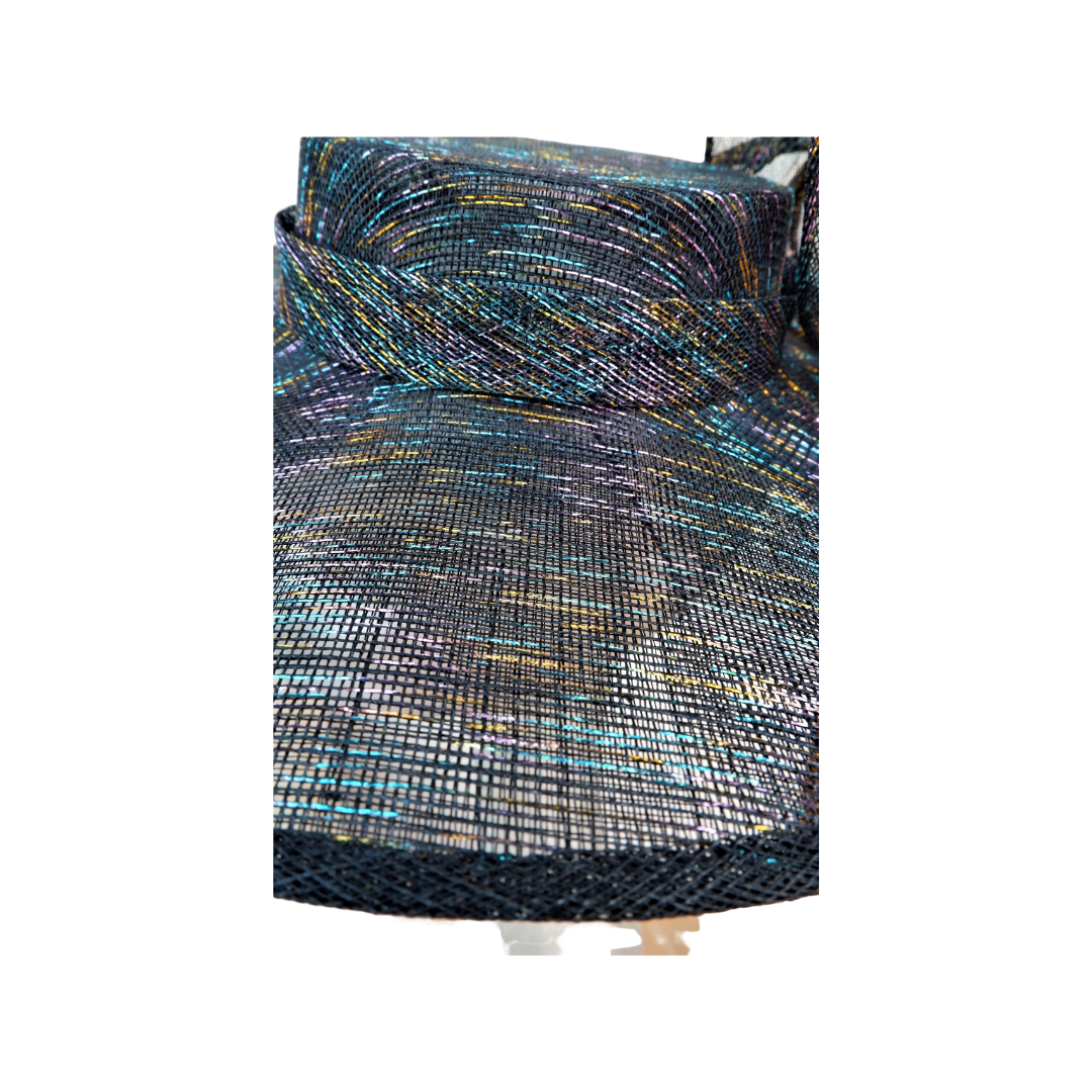 Tammy - Rainbow Lurex Boater - Available in two Colours Black & Ivory