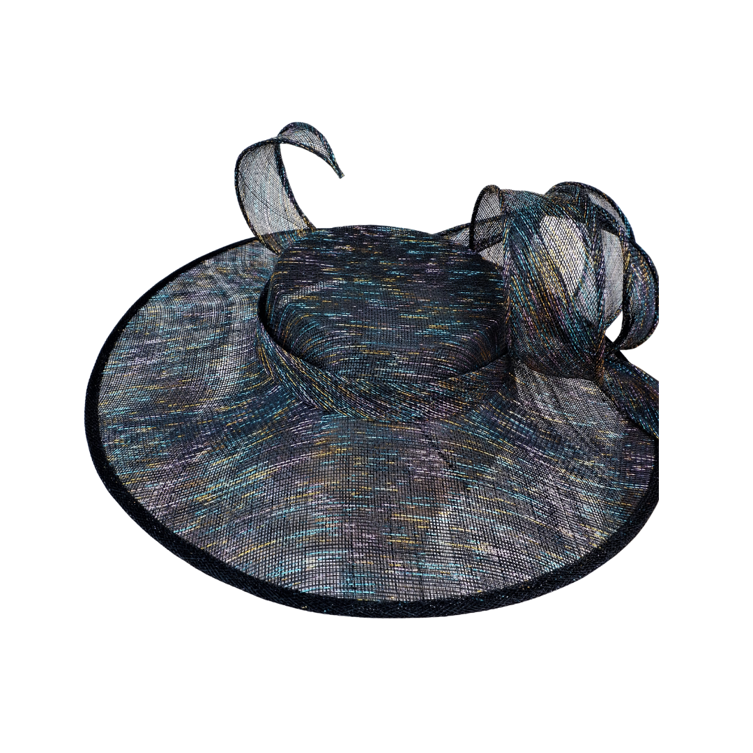Tammy - Rainbow Lurex Boater - Available in two Colours Black & Ivory