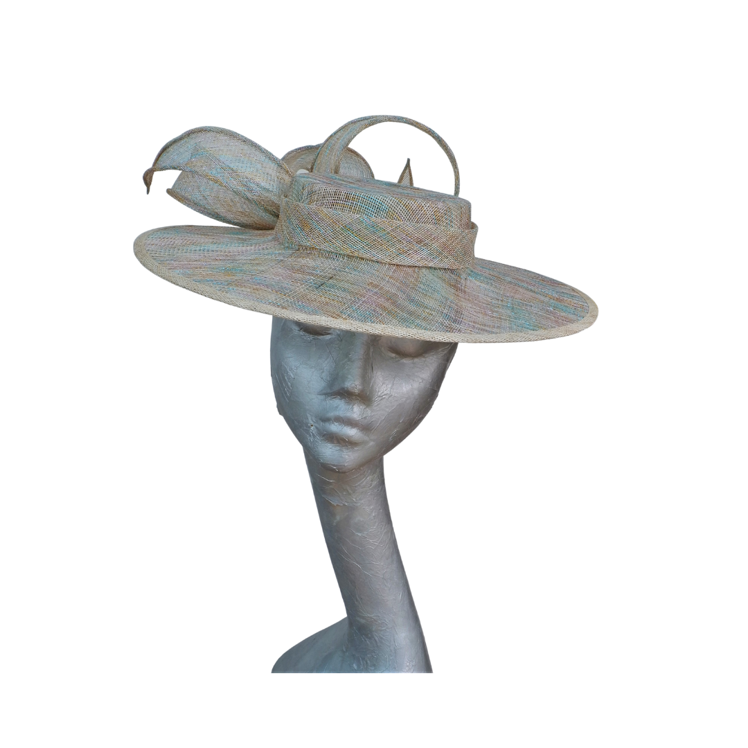 Tammy - Rainbow Lurex Boater - Available in two Colours Black & Ivory